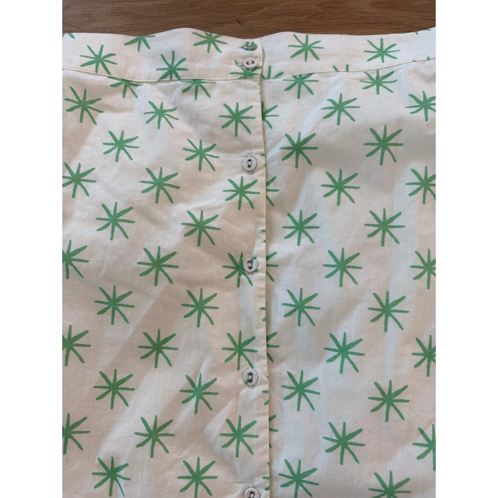 Sara Fitz Green Starburst Print Button Front Tiered Cotton Midi Skirt Womens M - Picture 3 of 8